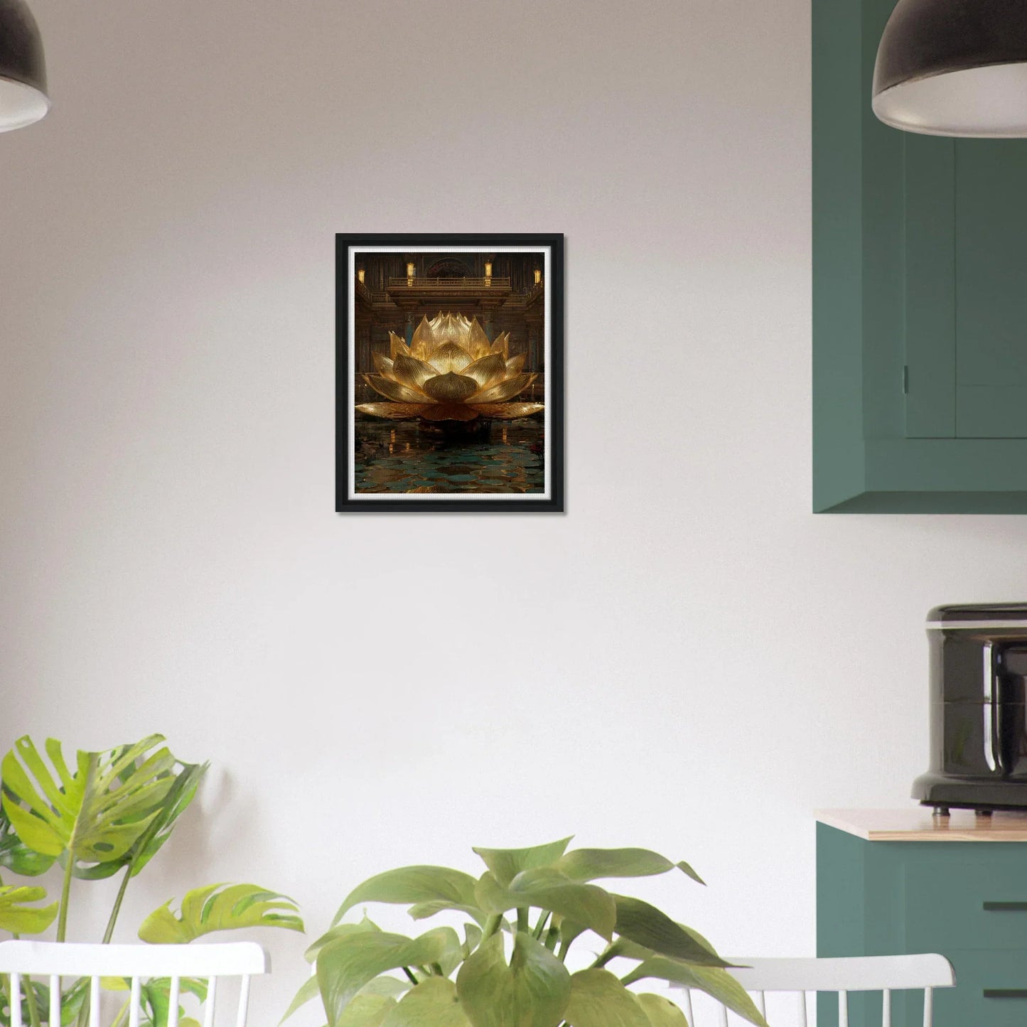 The Celestial Padma | Architectural Gold Lotus Canvas