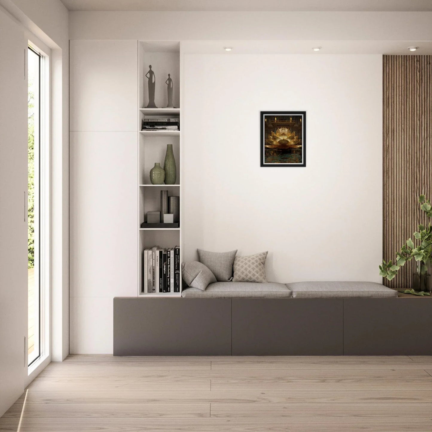 The Celestial Padma | Architectural Gold Lotus Canvas