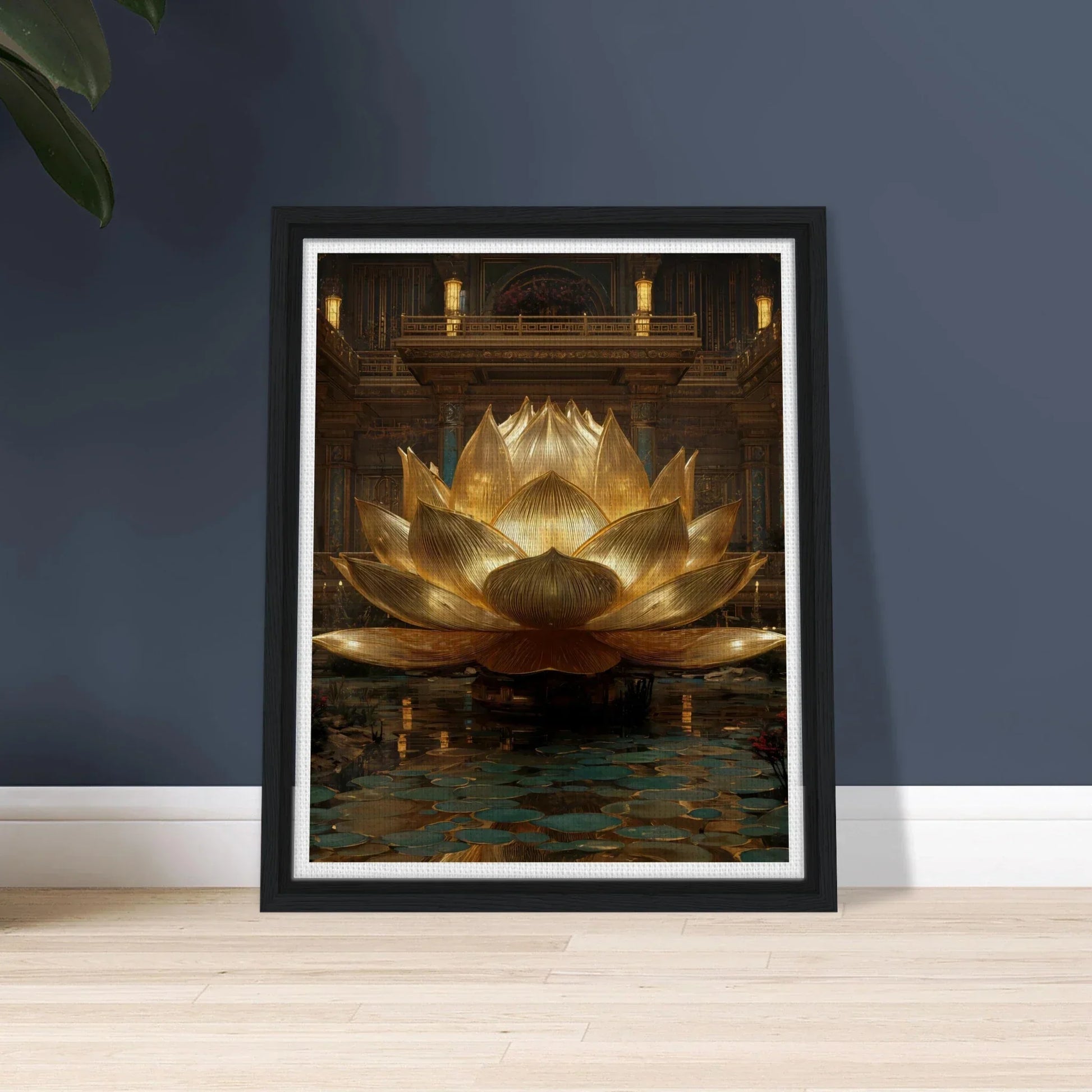 The Celestial Padma | Architectural Gold Lotus Canvas
