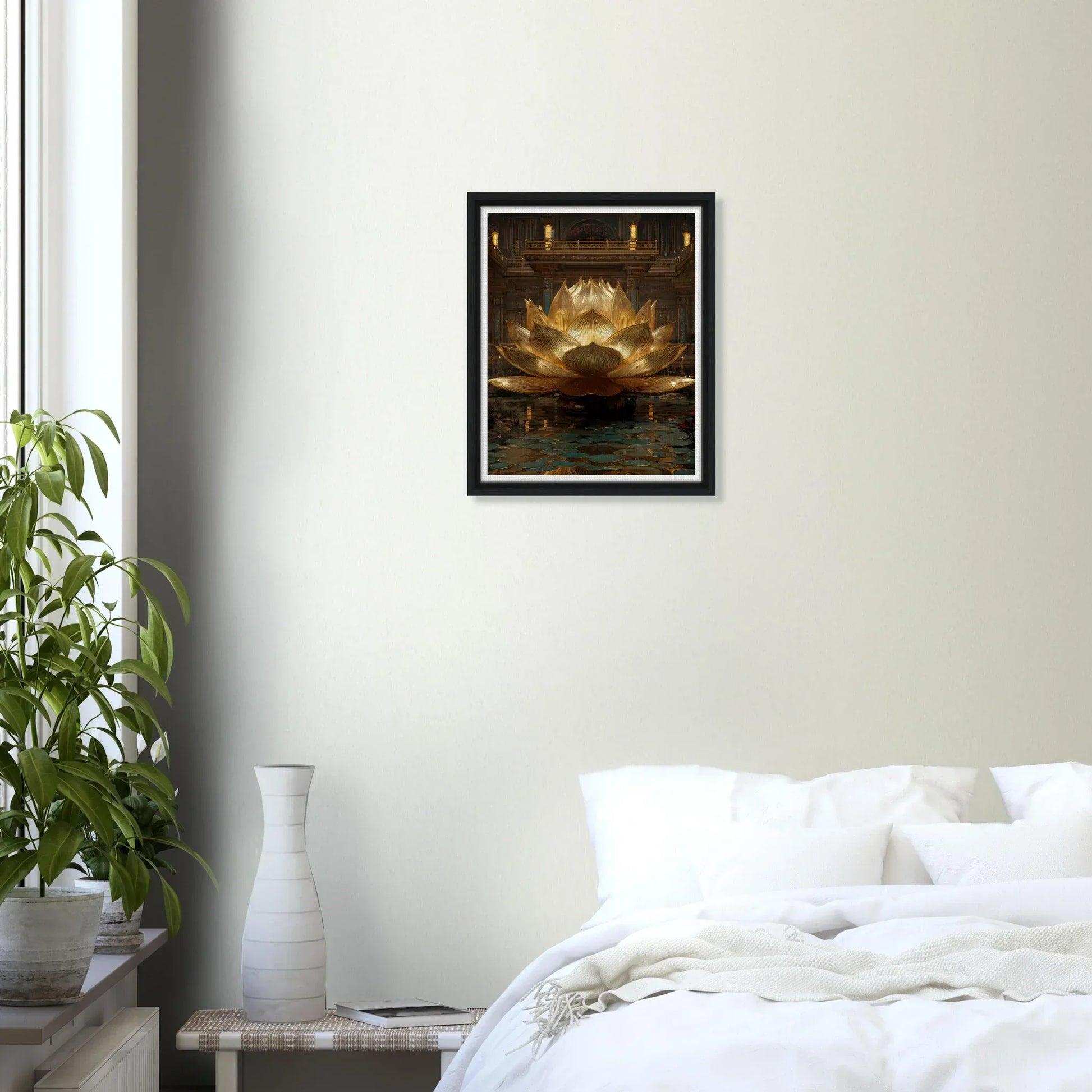 The Celestial Padma | Architectural Gold Lotus Canvas