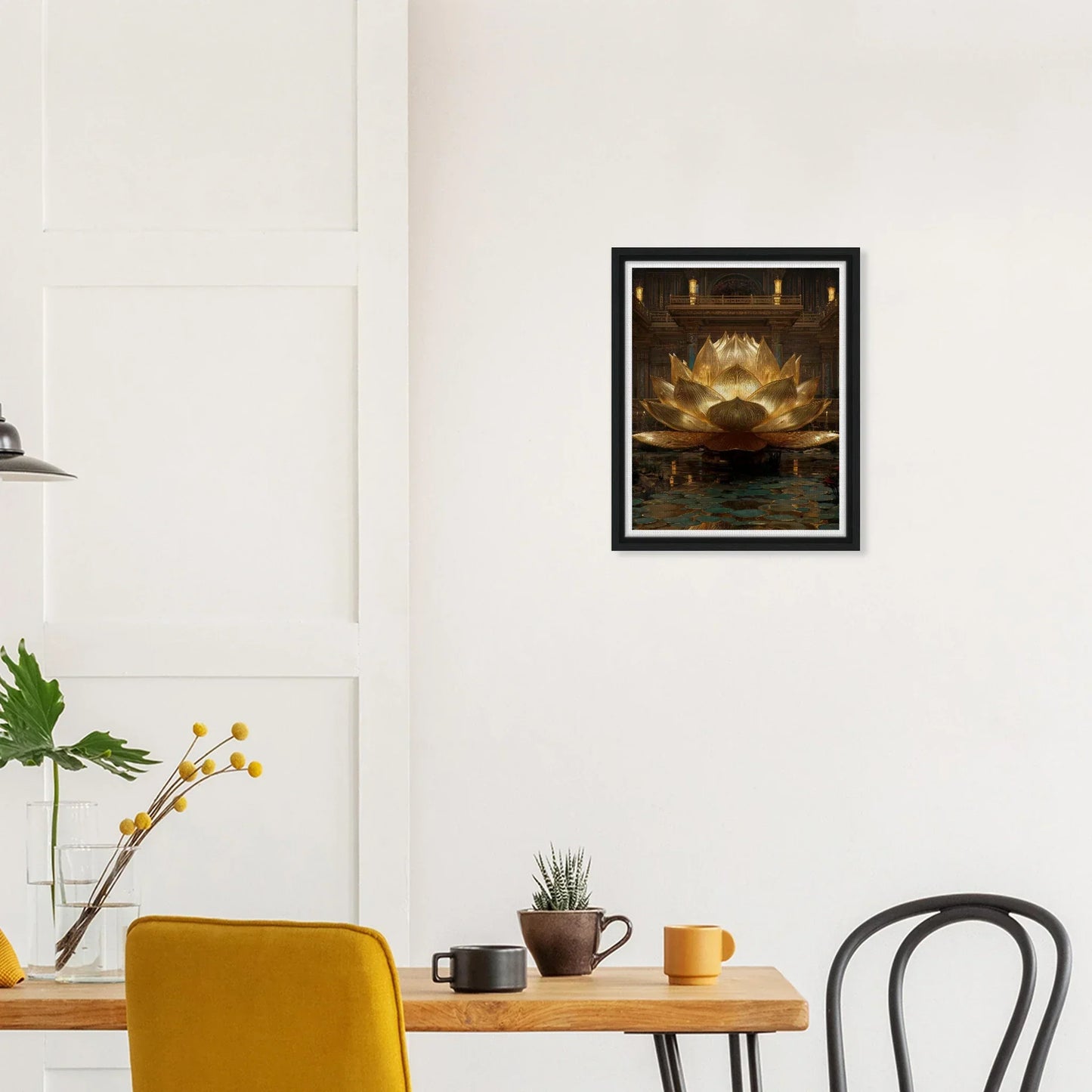 The Celestial Padma | Architectural Gold Lotus Canvas