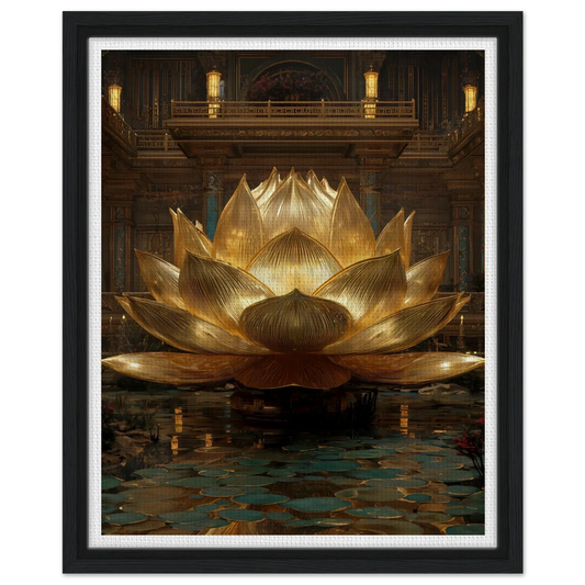 The Celestial Padma | Architectural Gold Lotus Canvas