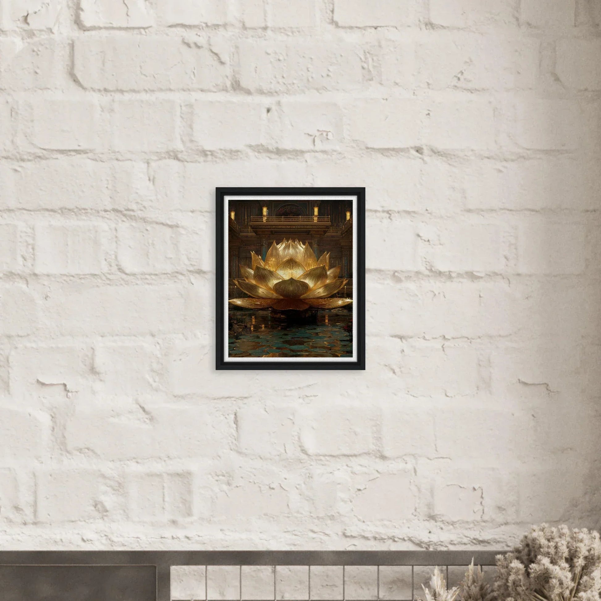The Celestial Padma | Architectural Gold Lotus Canvas