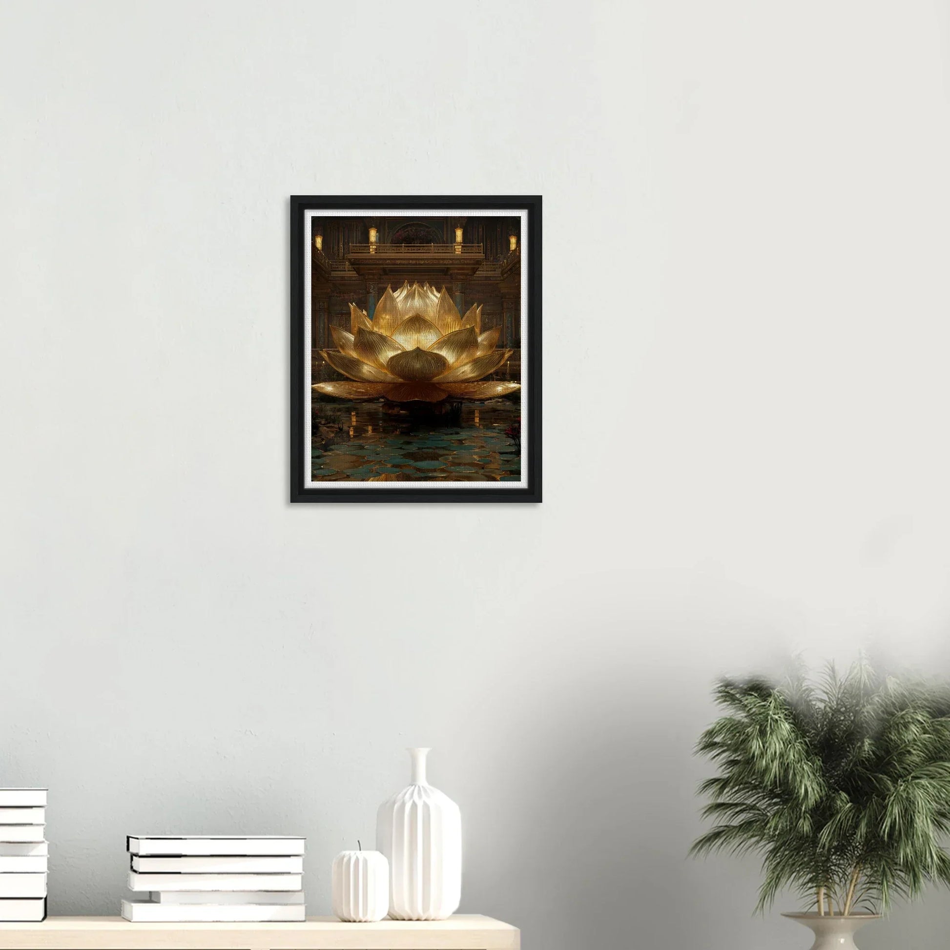 The Celestial Padma | Architectural Gold Lotus Canvas