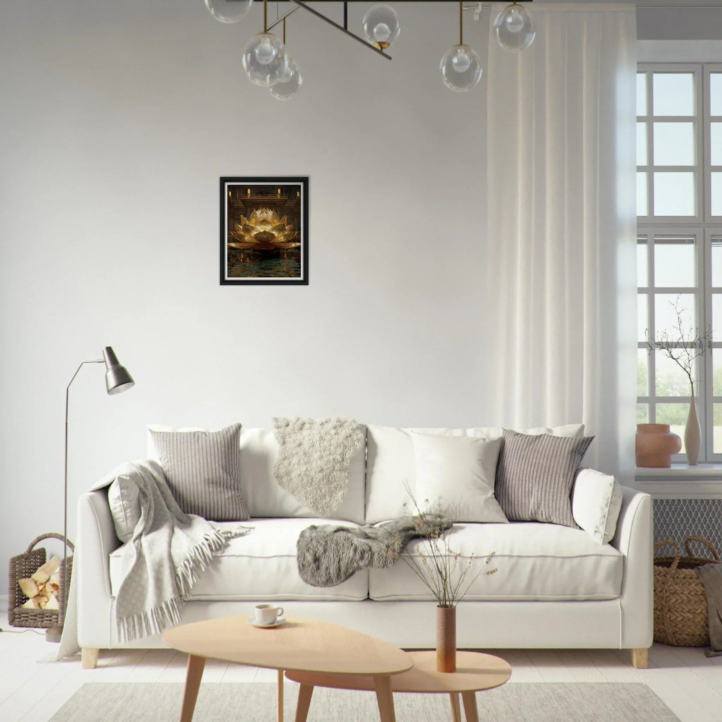 The Celestial Padma | Architectural Gold Lotus Canvas