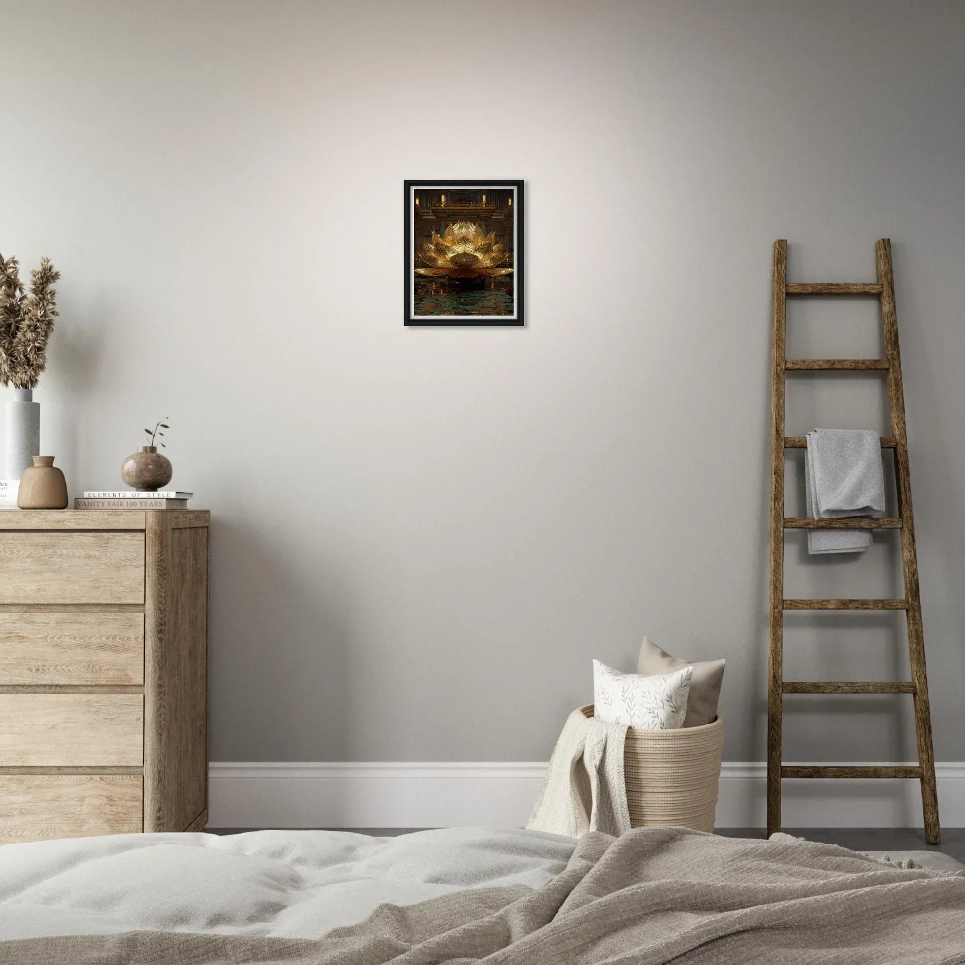 The Celestial Padma | Architectural Gold Lotus Canvas