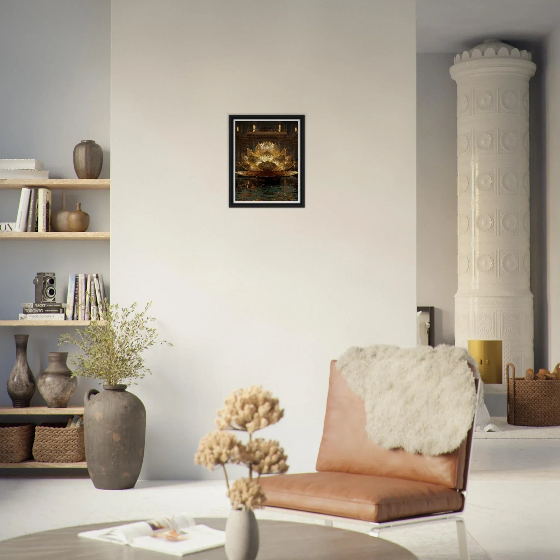 The Celestial Padma | Architectural Gold Lotus Canvas