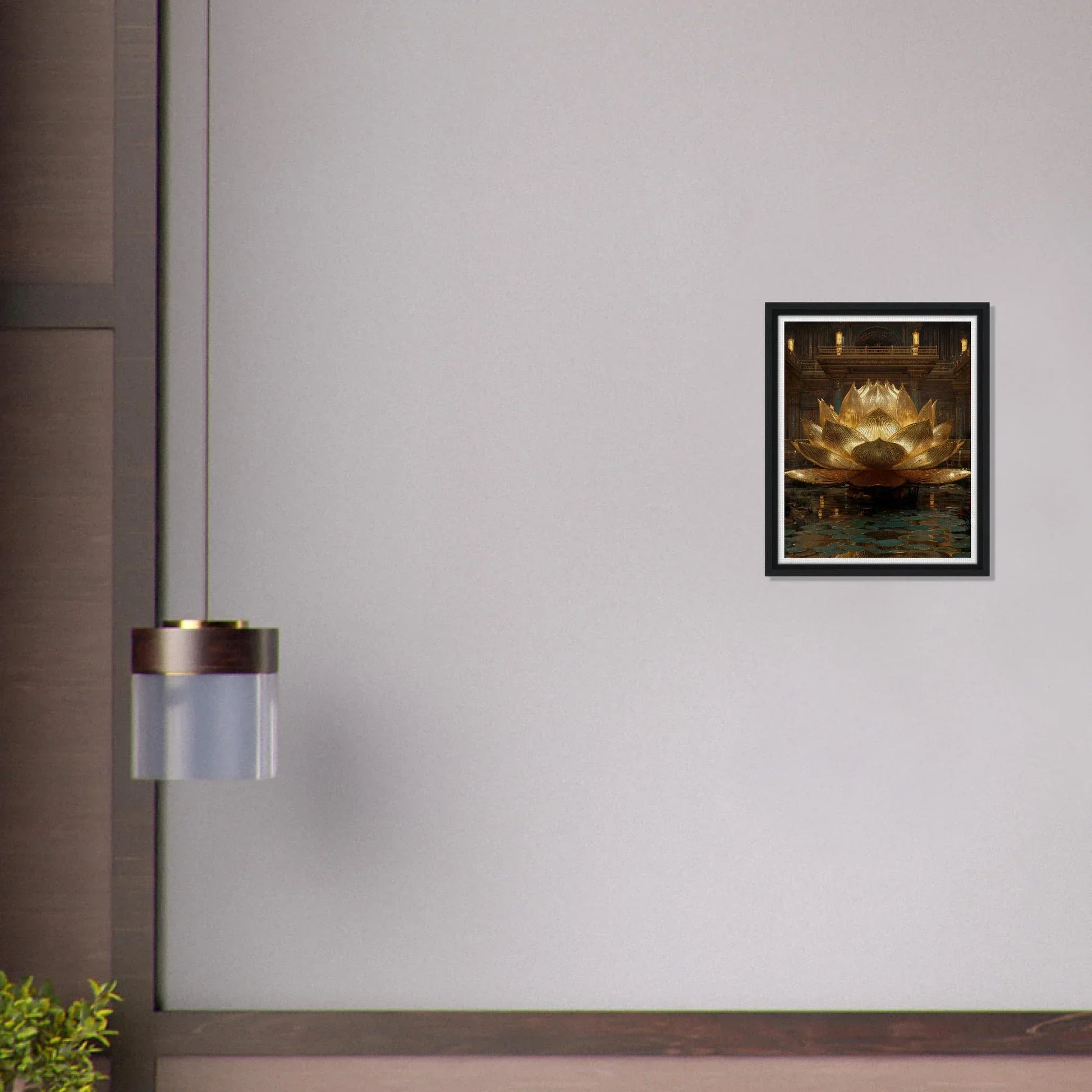 The Celestial Padma | Architectural Gold Lotus Canvas