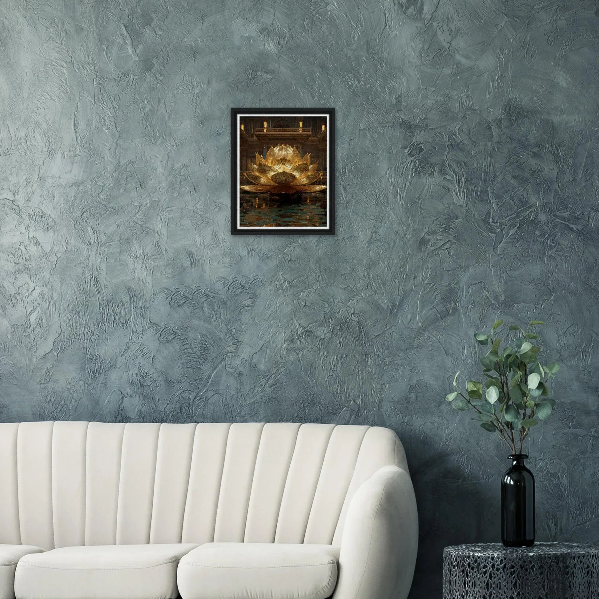 The Celestial Padma | Architectural Gold Lotus Canvas
